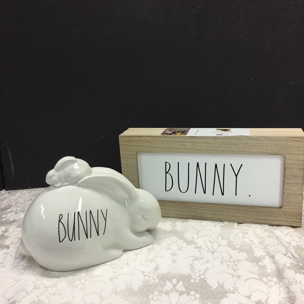 Rae Dunn Easter Bundle with sign and Ceramic Bunny